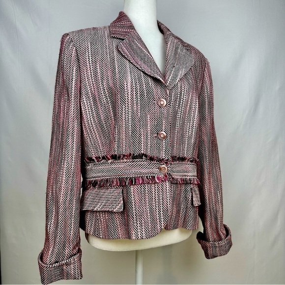Larry Levine Jackets & Blazers - Larry Levine - Pink Tweed Jacket Size: Medium